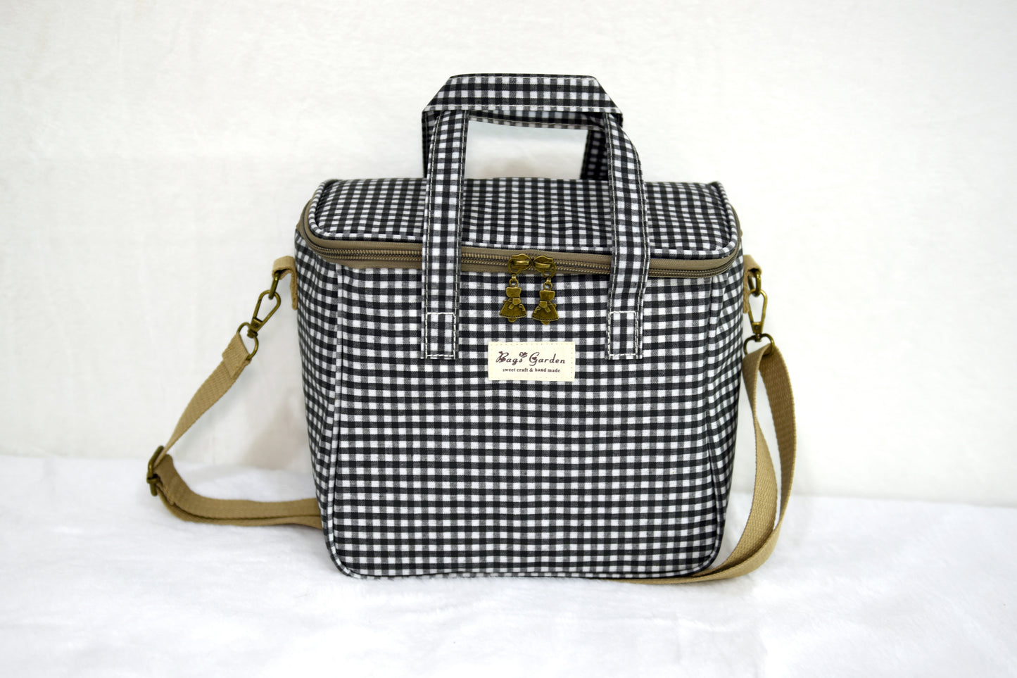 Bolsa Nevera Impermeable Vichy | Bolsa Térmica Almuerzo con Cremallera