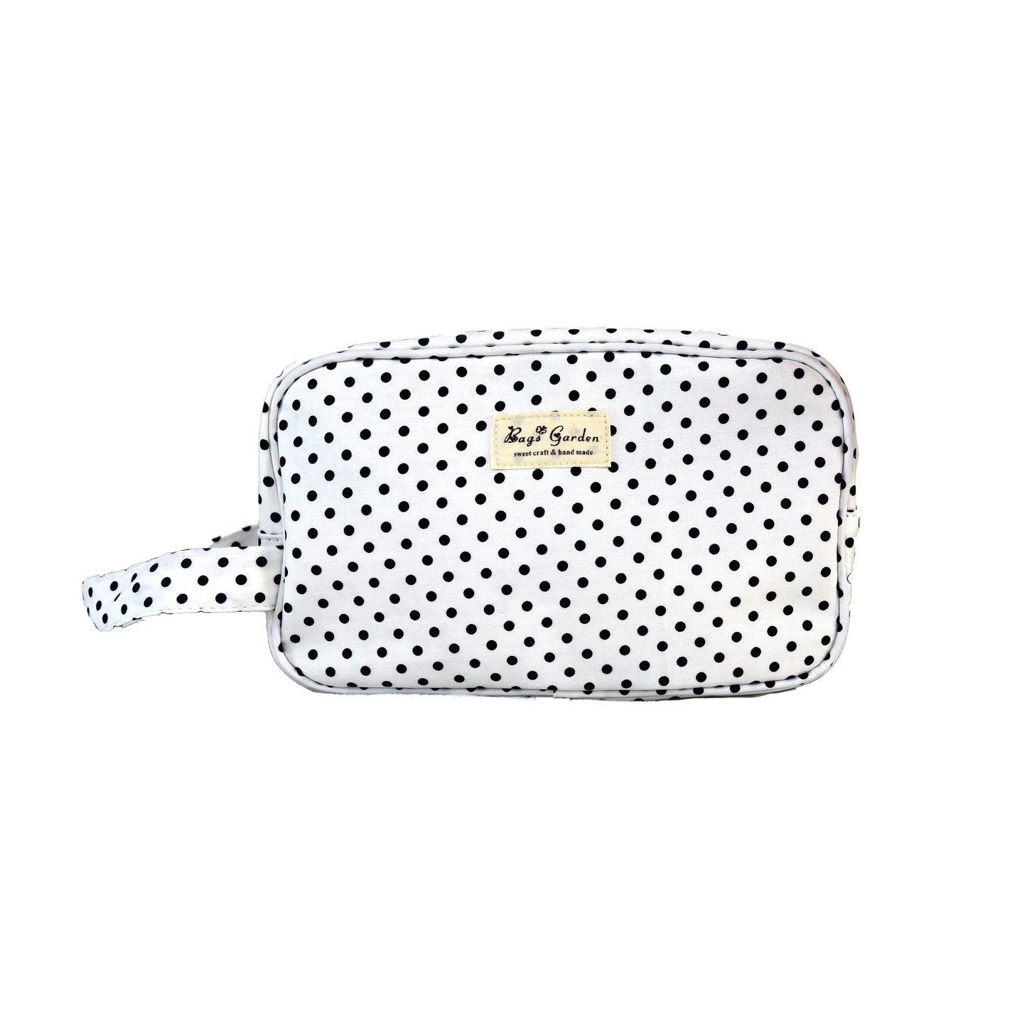 Polka dot cotton travel toiletry bag