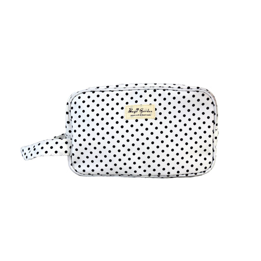 Polka dot cotton travel toiletry bag