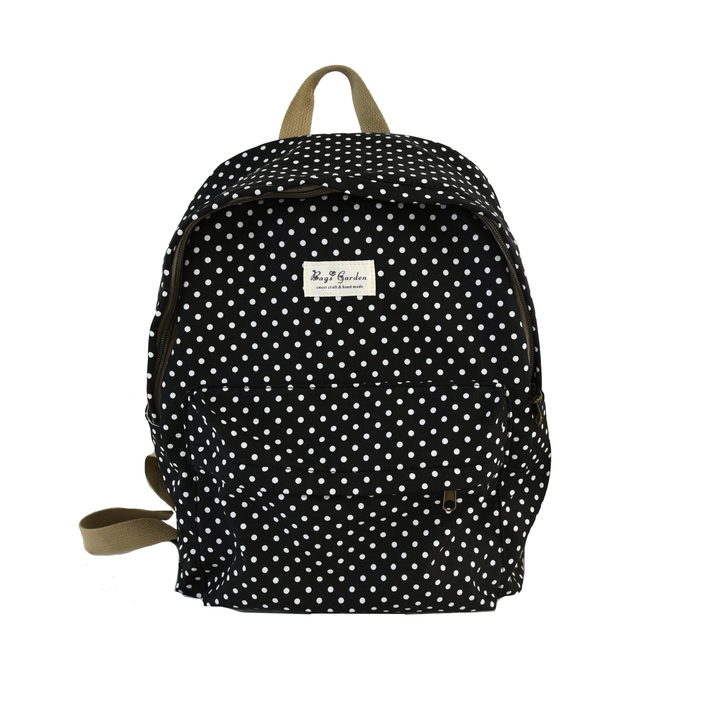 Cotton backpack with polka dots