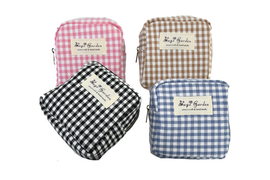 Vichy cotton purse