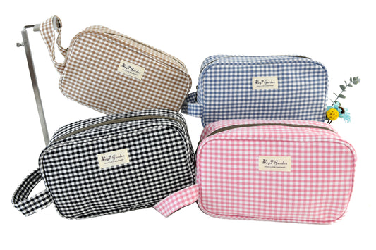 Vichy cotton travel toiletry bag