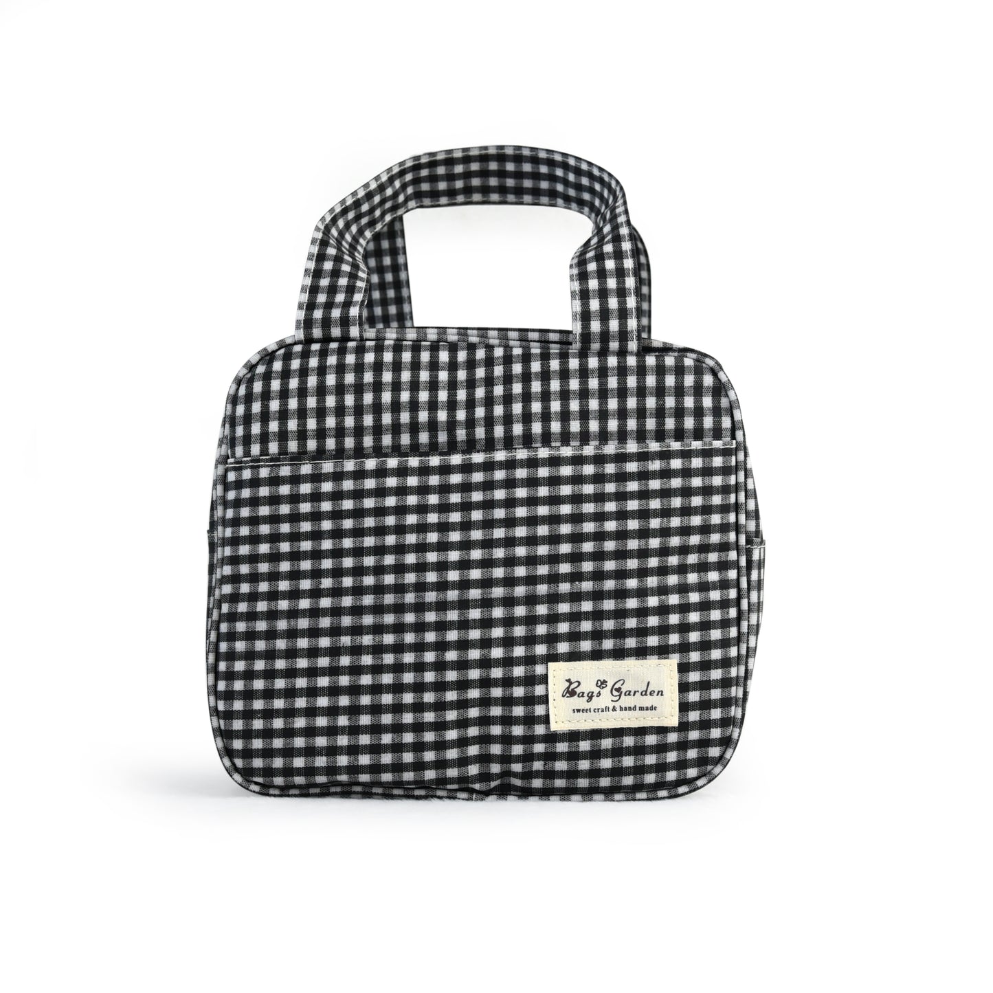 Bolsa nevera pequeña de algodón Vichy con asas