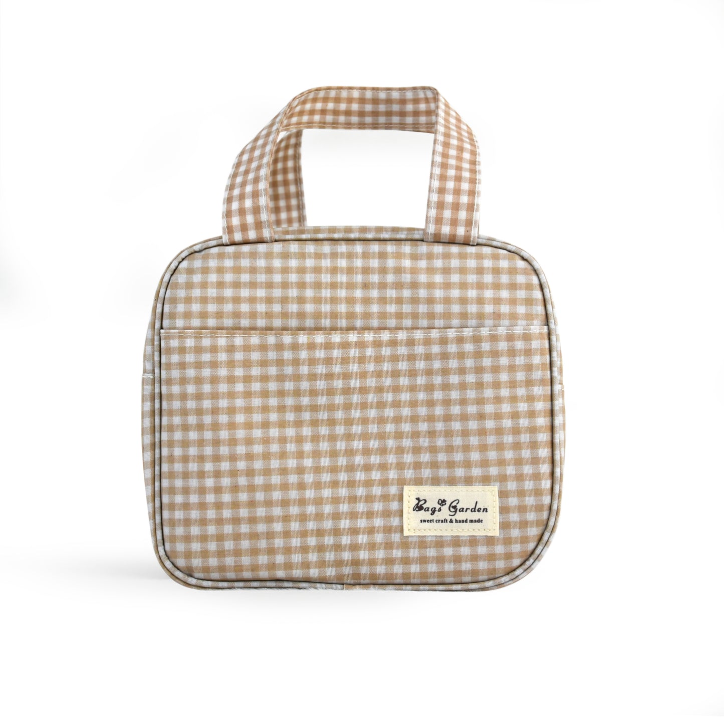 Bolsa nevera pequeña de algodón Vichy con asas