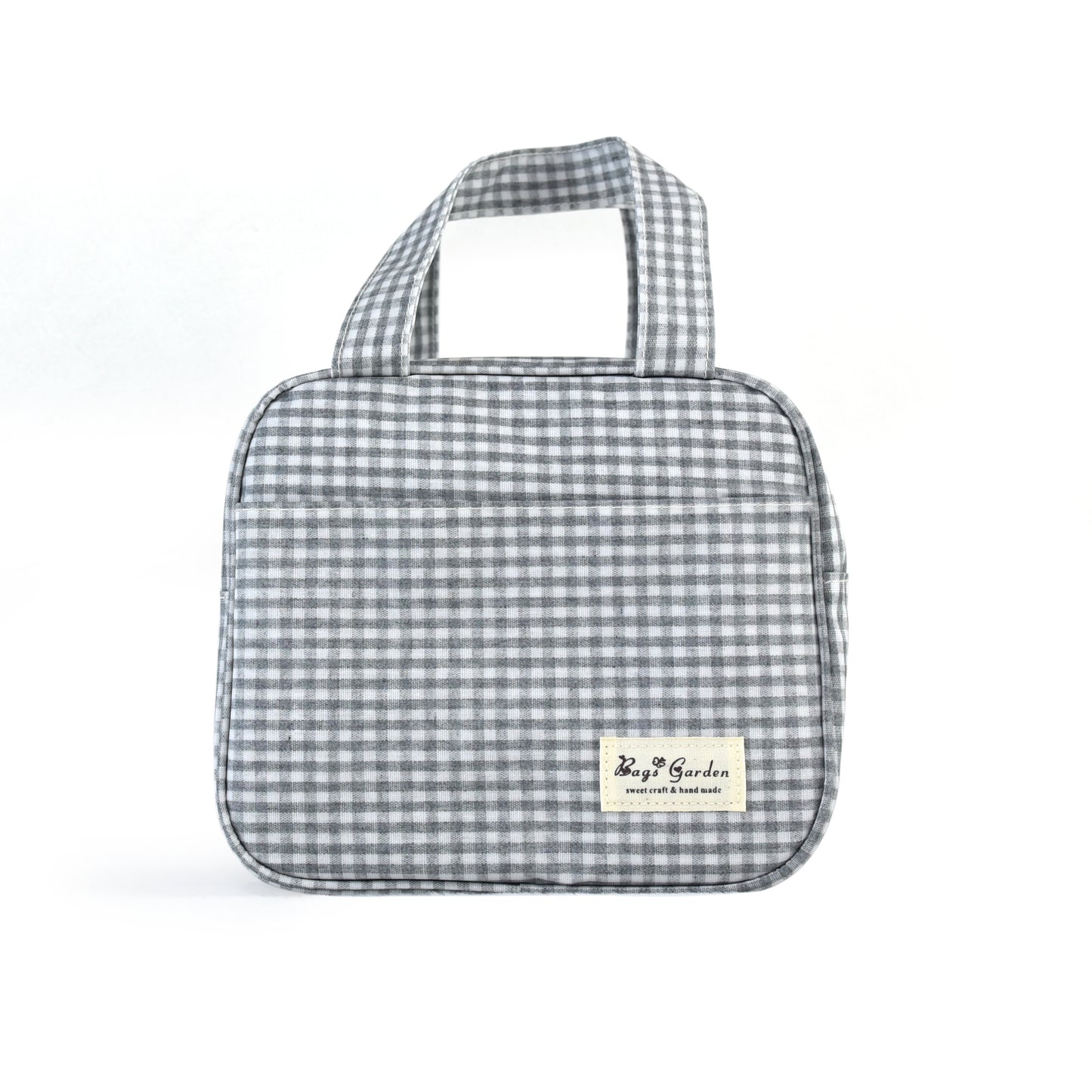 Bolsa nevera pequeña de algodón Vichy con asas