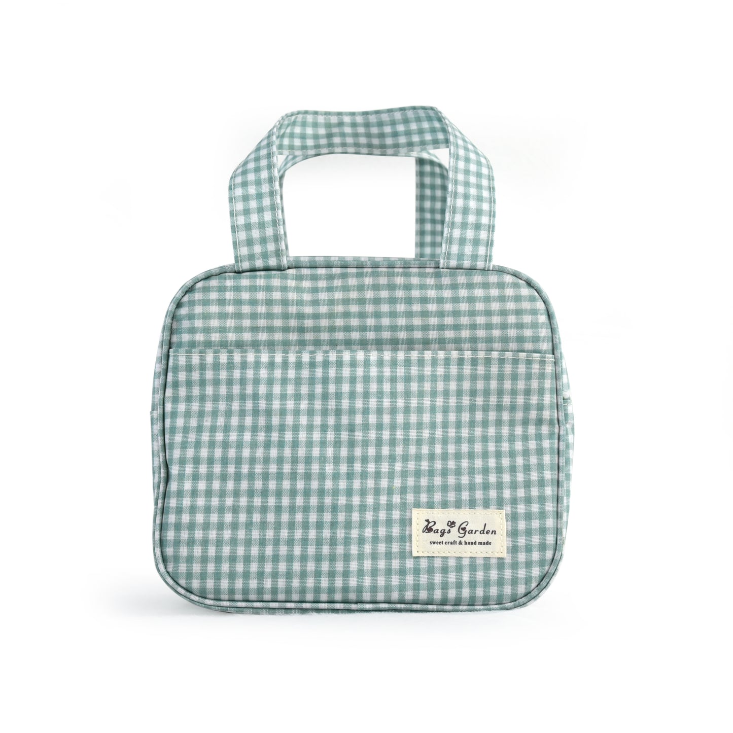 Bolsa nevera pequeña de algodón Vichy con asas