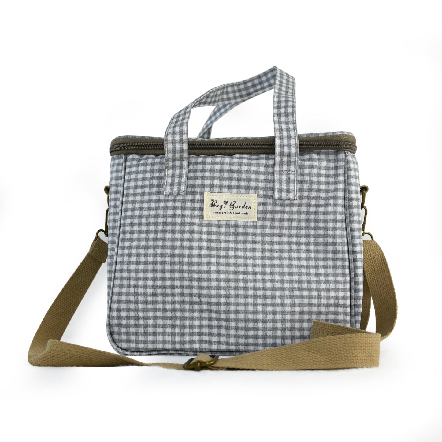 Bolsa Nevera Impermeable Vichy | Bolsa Térmica Almuerzo con Cremallera