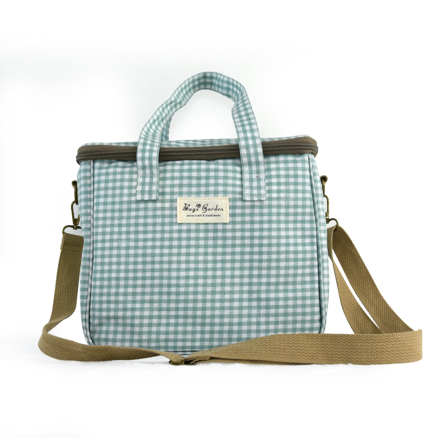 Bolsa Nevera Impermeable Vichy | Bolsa Térmica Almuerzo con Cremallera