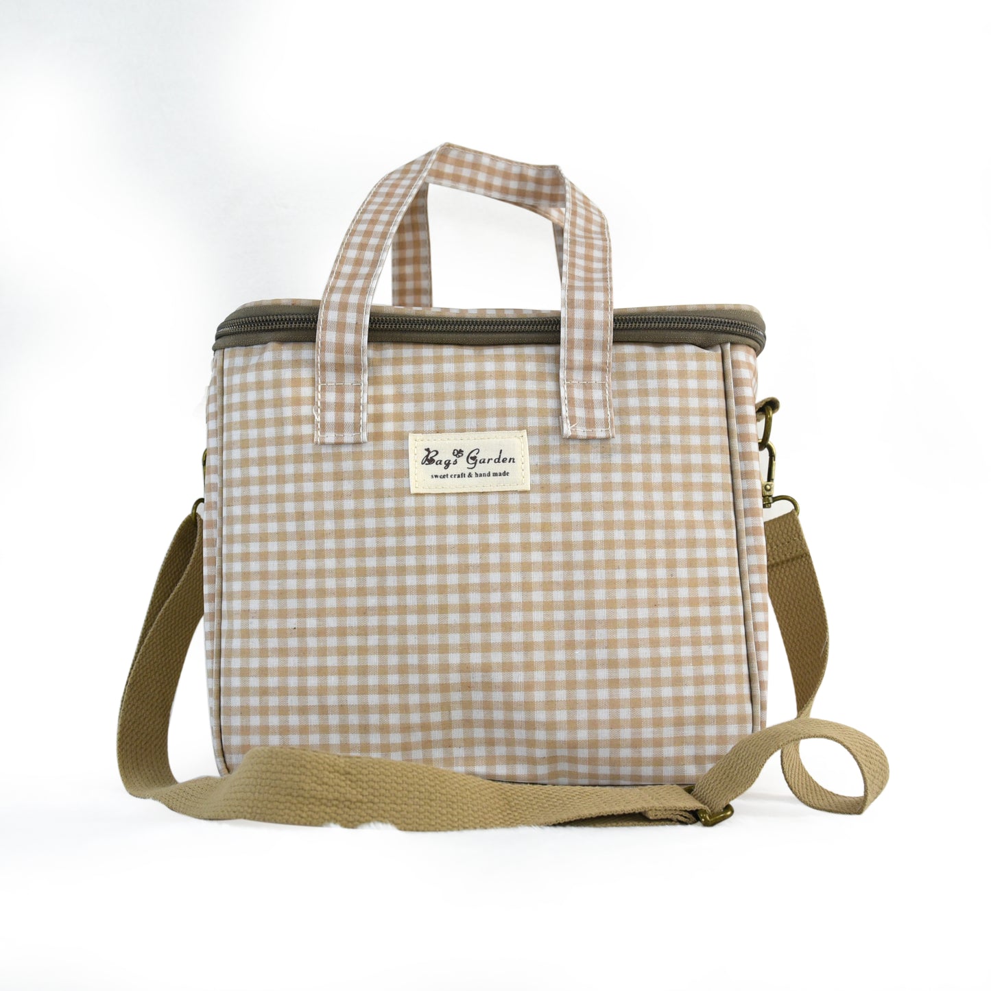 Bolsa Nevera Impermeable Vichy | Bolsa Térmica Almuerzo con Cremallera