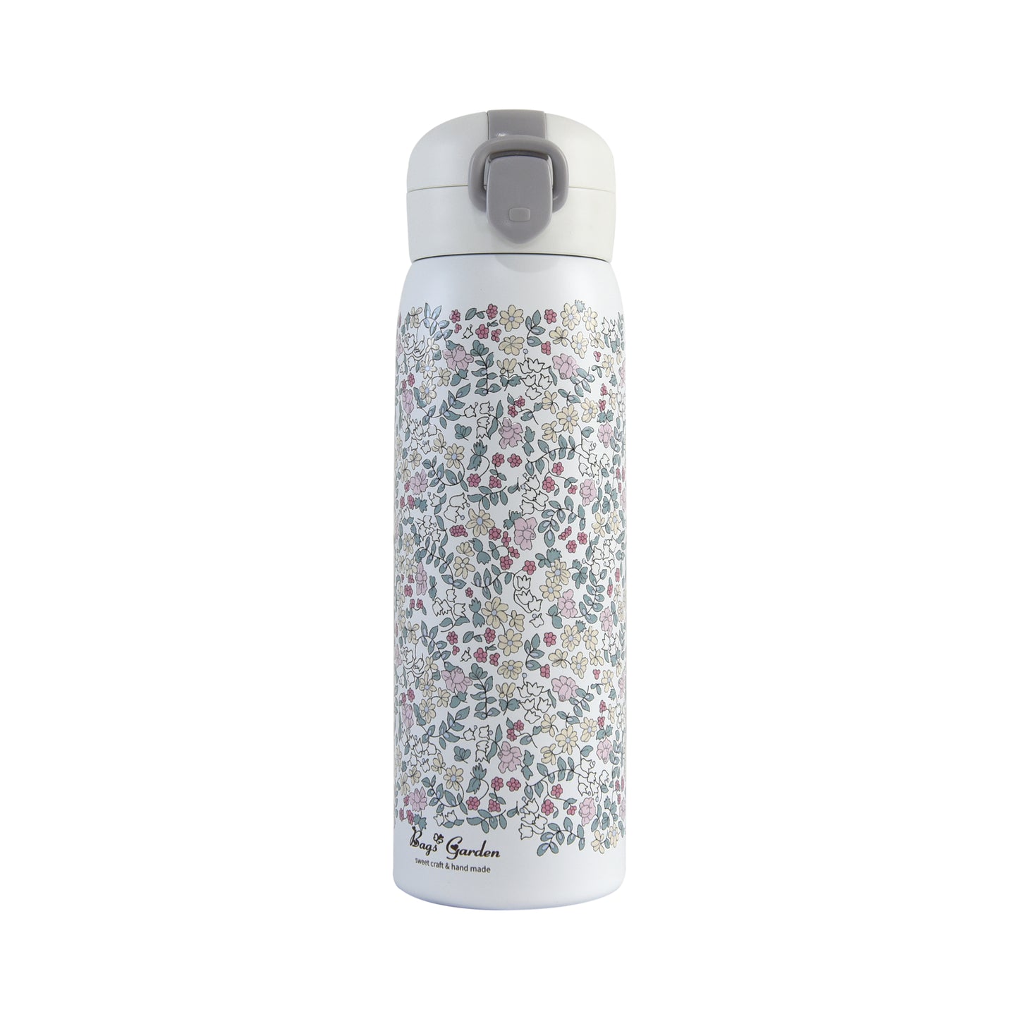 Botella Térmica Floral 500 ml con Pulsador y Cierre de Seguridad