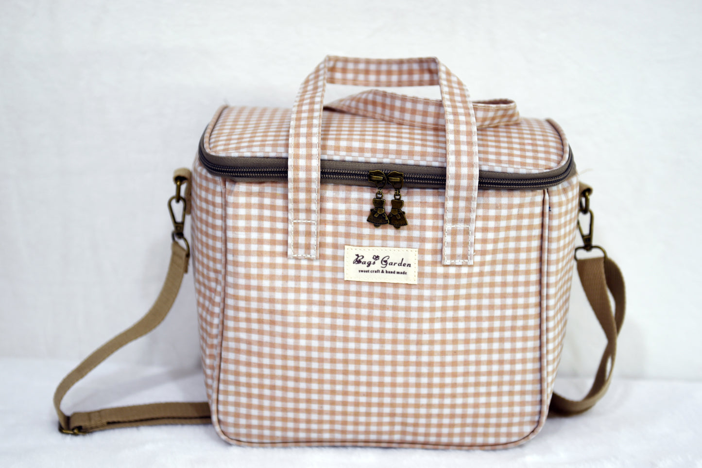 Bolsa Nevera Impermeable Vichy | Bolsa Térmica Almuerzo con Cremallera
