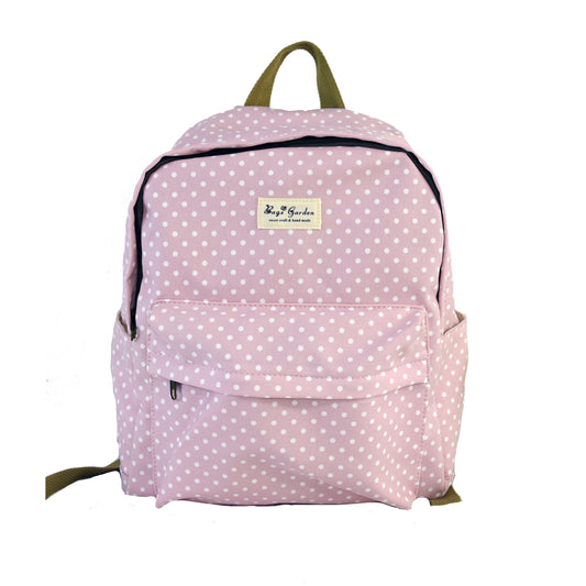 Cotton backpack with polka dots