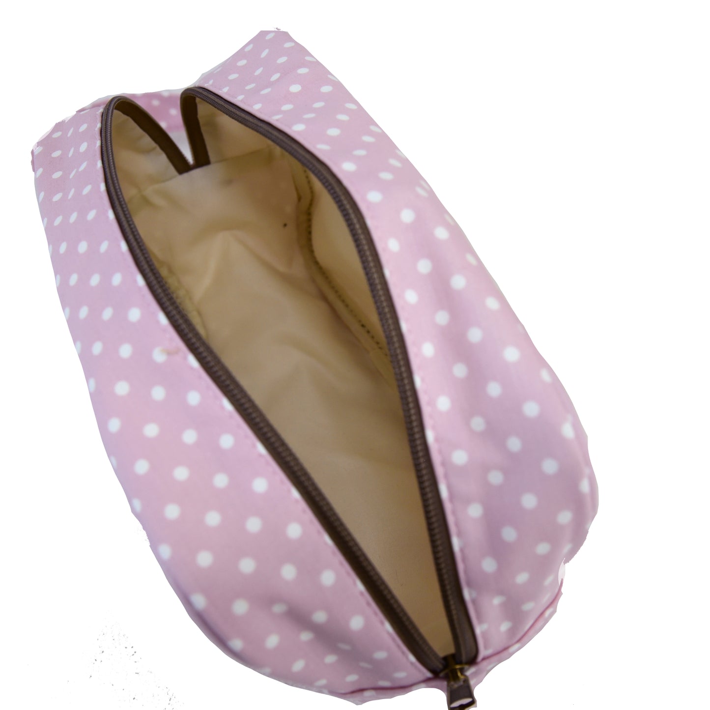 Polka dot cotton travel toiletry bag