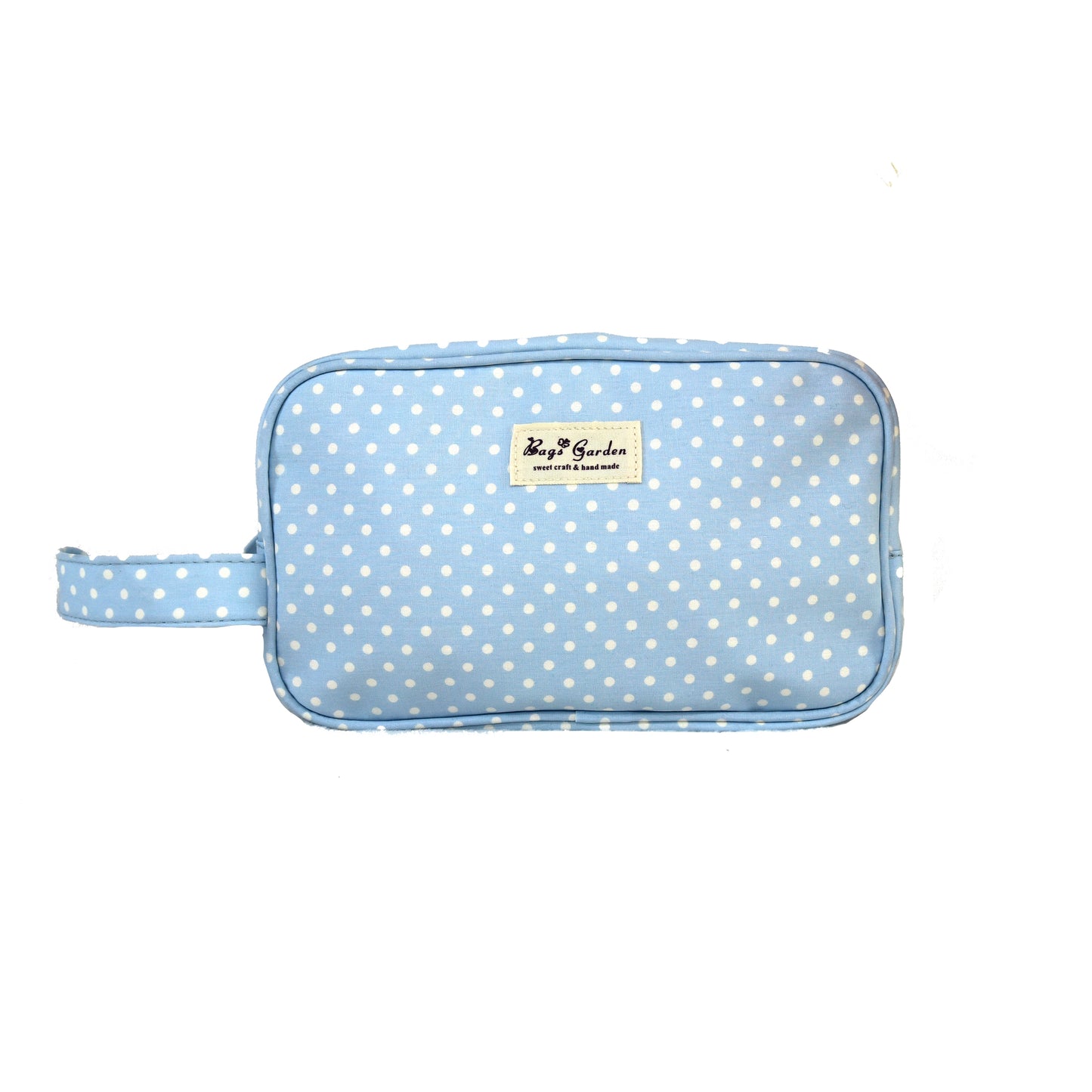 Polka dot cotton travel toiletry bag