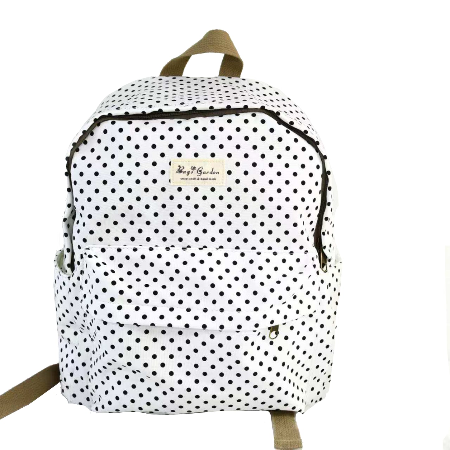 Cotton backpack with polka dots