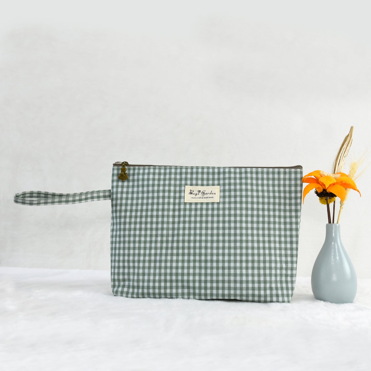 Neceser Impermeable Vichy Grande | Bolsa de Aseo con Cremallera