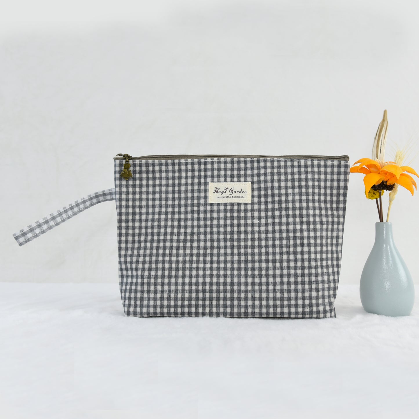 Neceser Impermeable Vichy Grande | Bolsa de Aseo con Cremallera