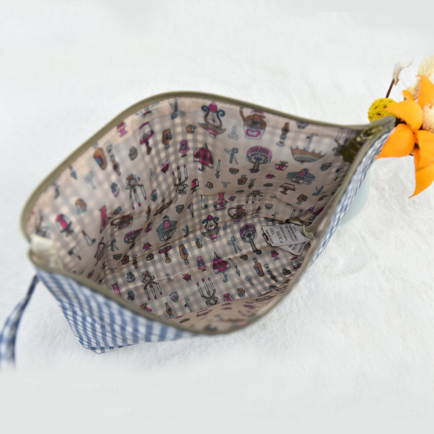 Neceser Impermeable Vichy Grande | Bolsa de Aseo con Cremallera