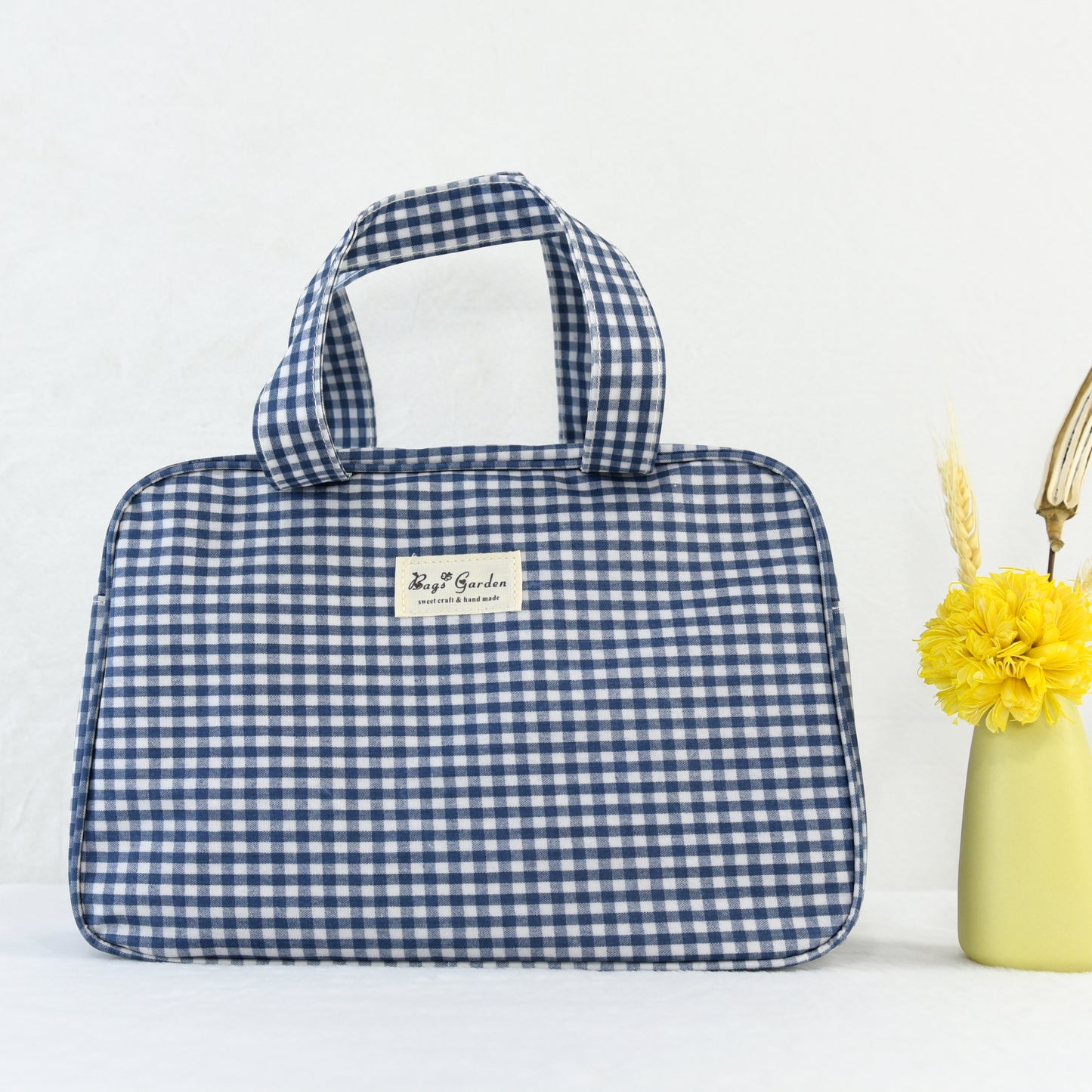 Bolso de Mano Rectangular Impermeable Vichy | Bolsa Multifuncional Viaje y Diario