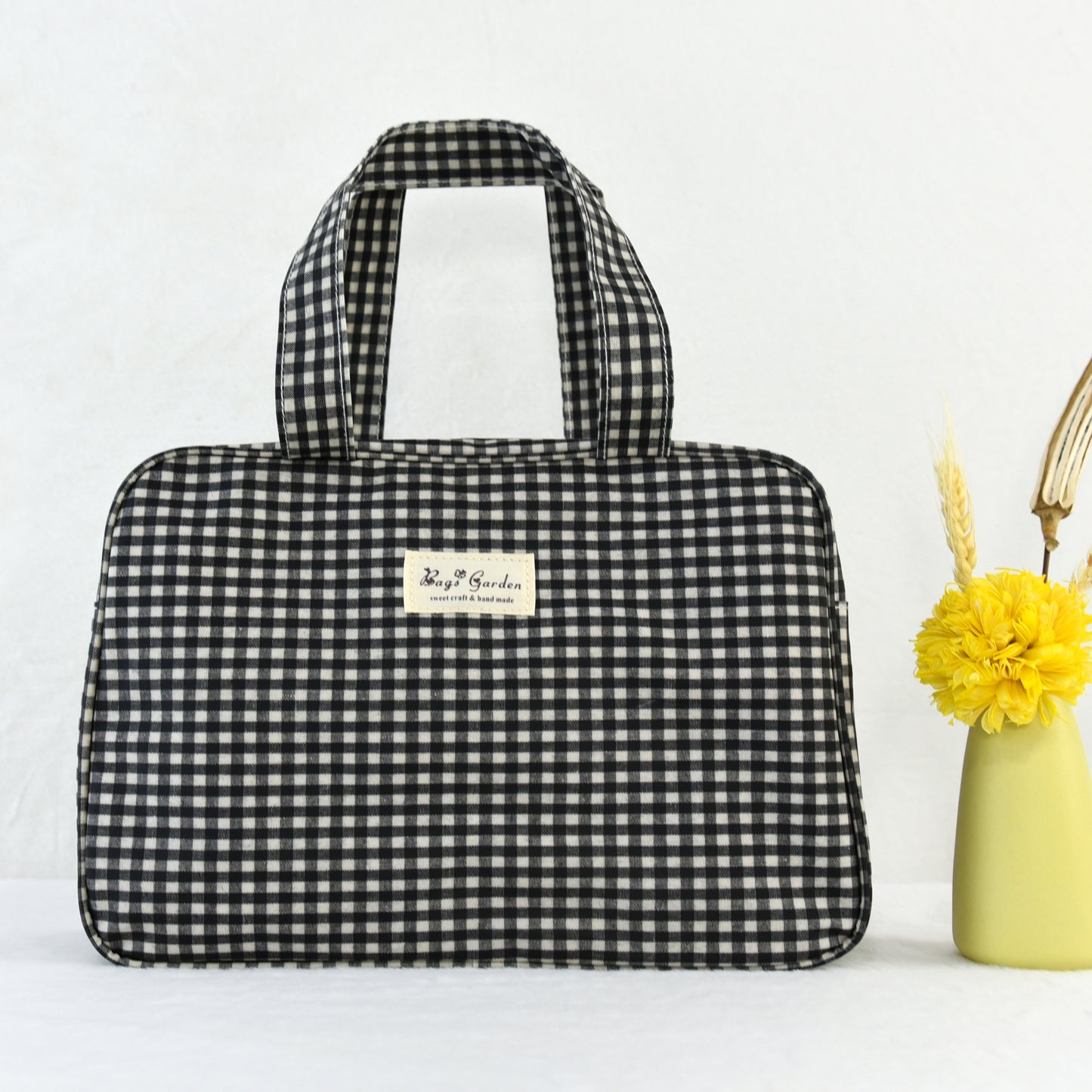 Bolso de Mano Rectangular Impermeable Vichy | Bolsa Multifuncional Viaje y Diario