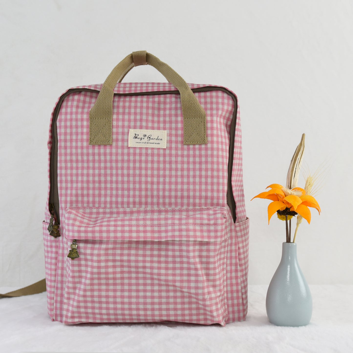 Mochila Impermeable Vichy | Mochila Mujer Ligera para Escuela, Viaje y Diario