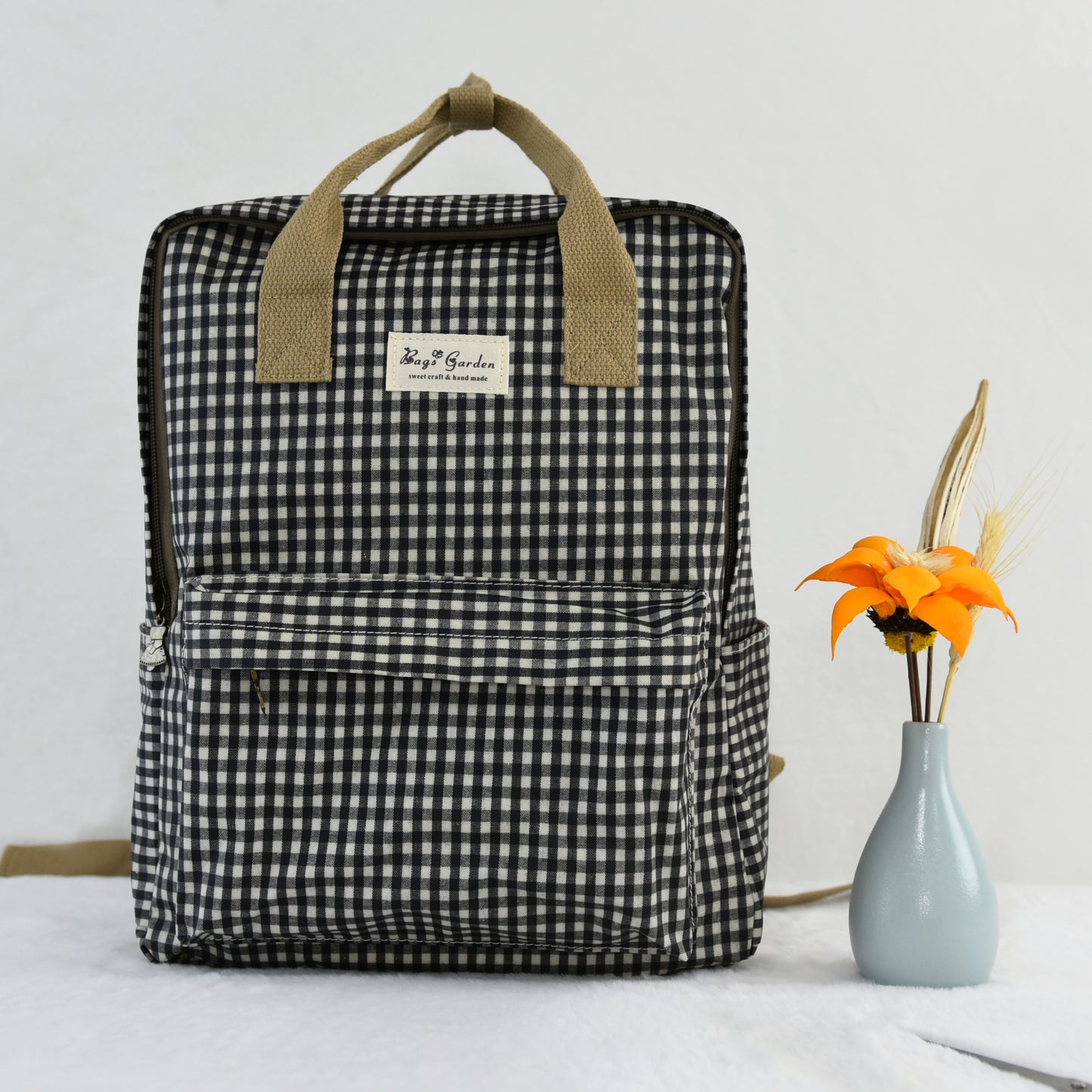 Mochila Impermeable Vichy | Mochila Mujer Ligera para Escuela, Viaje y Diario