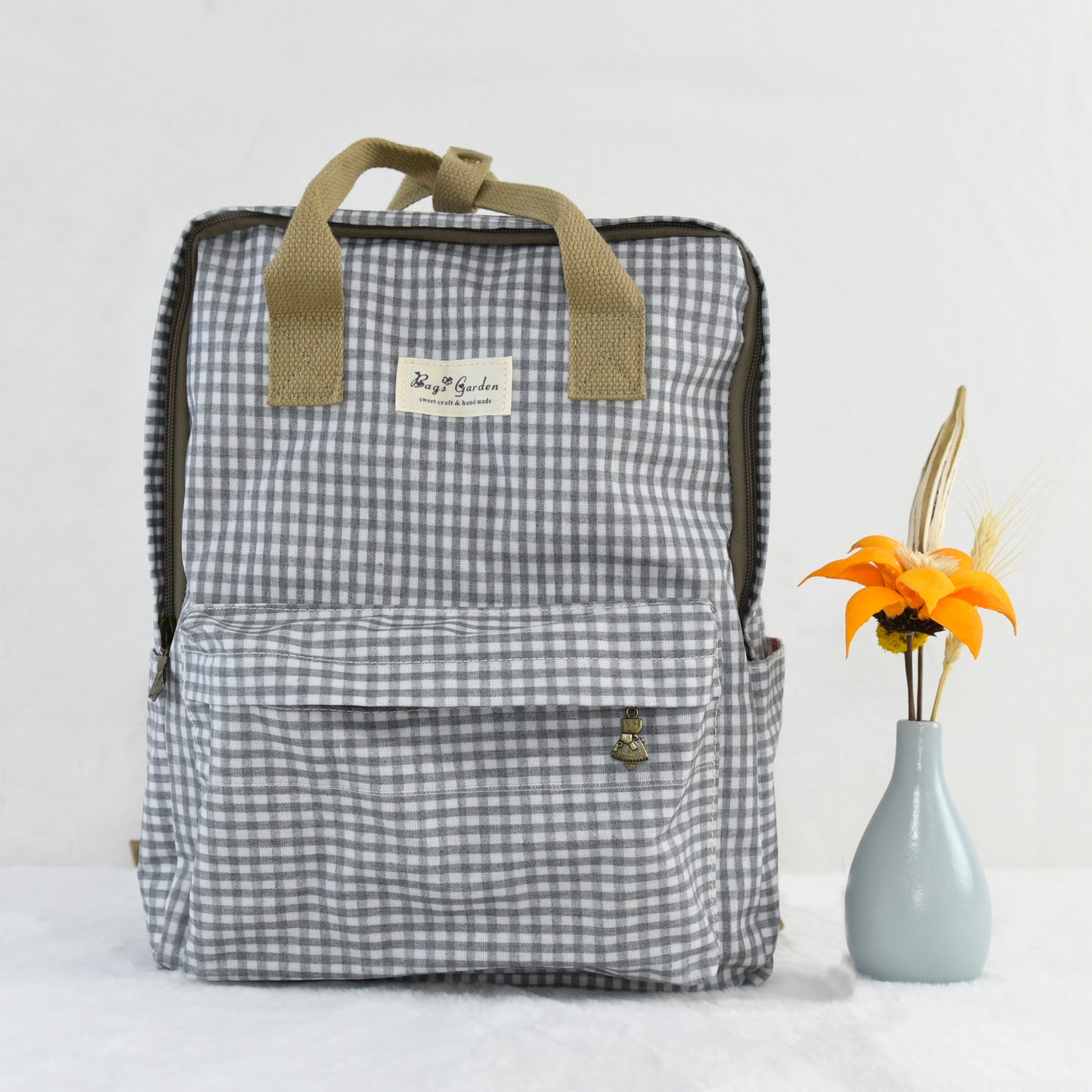 Mochila Impermeable Vichy | Mochila Mujer Ligera para Escuela, Viaje y Diario