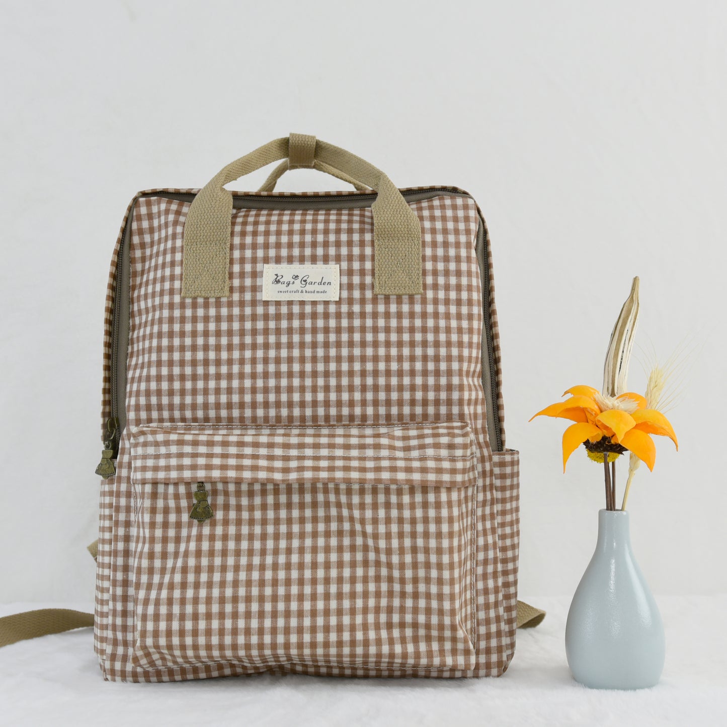 Mochila Impermeable Vichy | Mochila Mujer Ligera para Escuela, Viaje y Diario