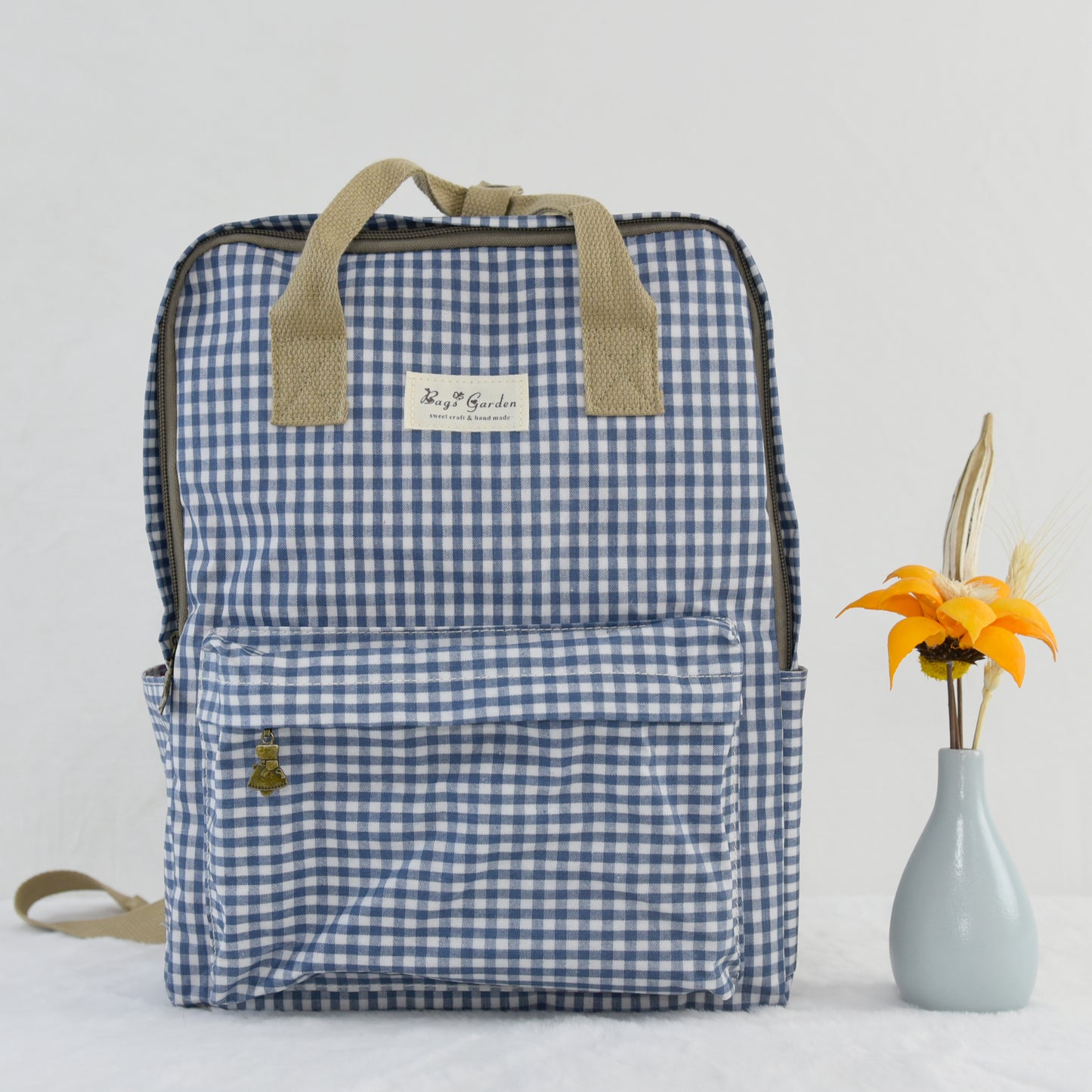 Mochila Impermeable Vichy | Mochila Mujer Ligera para Escuela, Viaje y Diario