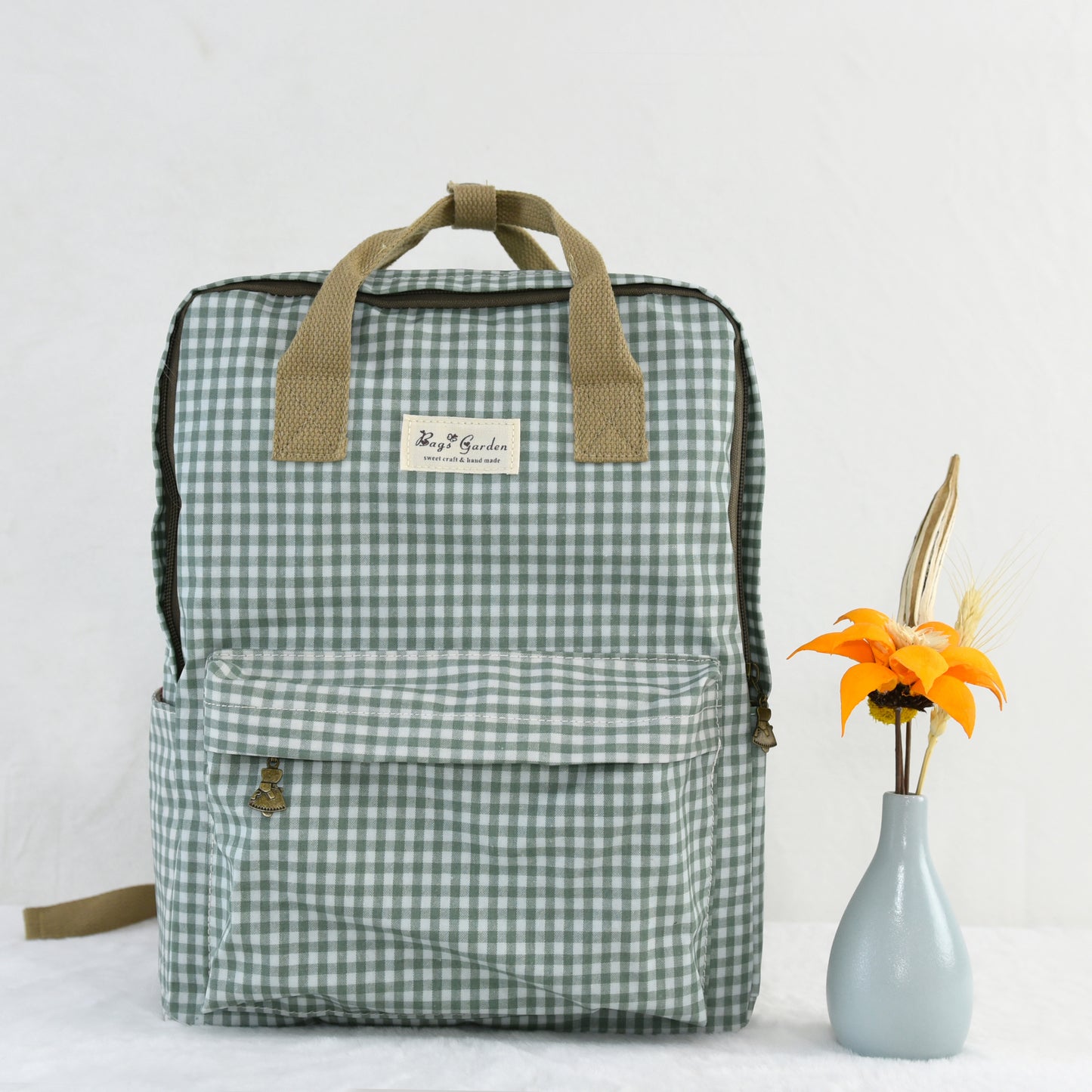 Mochila Impermeable Vichy | Mochila Mujer Ligera para Escuela, Viaje y Diario
