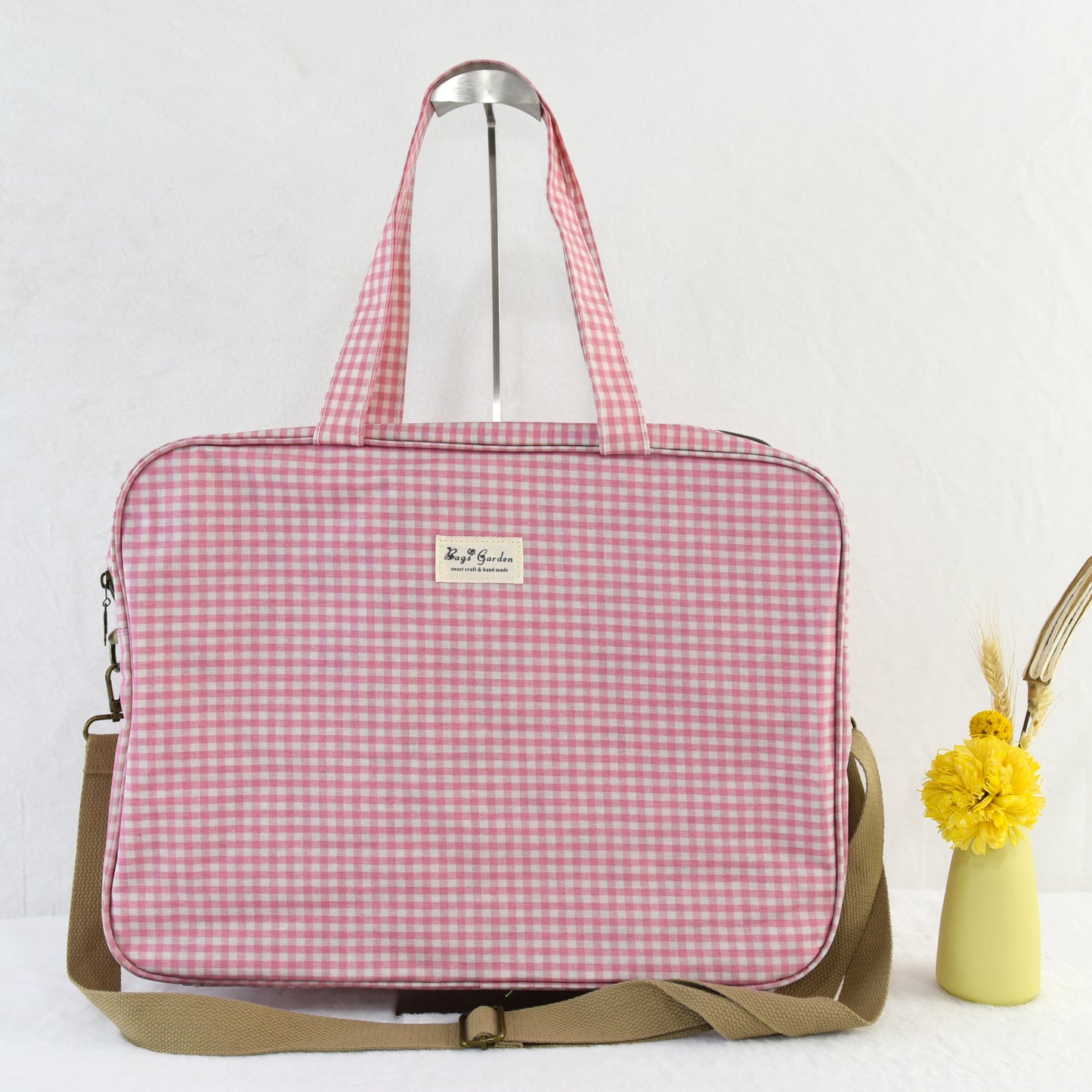 Maletita Impermeable Vichy | Bolsa de Viaje y Maternidad