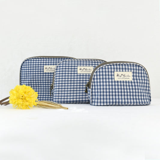 Set de 3 Neceseres Impermeables Vichy | Bolsas de Aseo Viaje con Cremallera