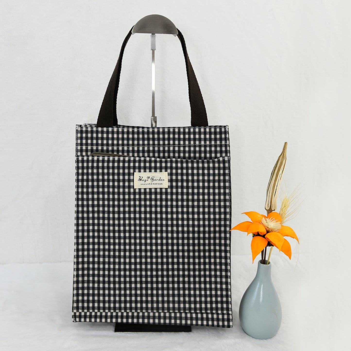 Bolso de Mano pequeño Impermeable Vichy | Bolsa de Almuerzo y Uso Diario