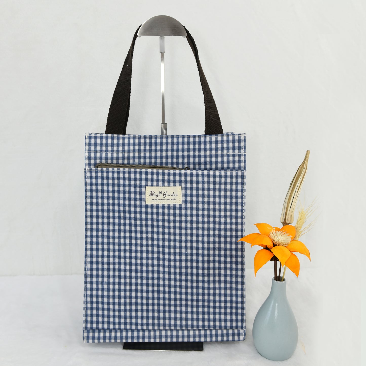 Bolso de Mano pequeño Impermeable Vichy | Bolsa de Almuerzo y Uso Diario
