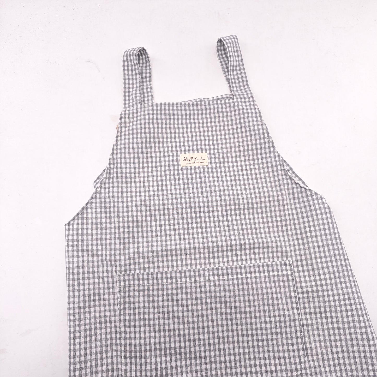 Delantal Impermeable Vichy | Delantal de Cocina con Bolsillo y Lazo en la Espalda