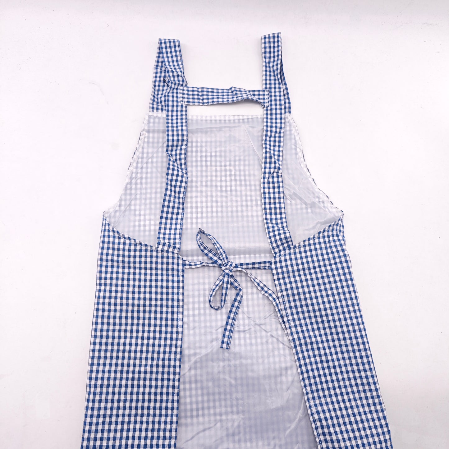 Delantal Impermeable Vichy | Delantal de Cocina con Bolsillo y Lazo en la Espalda