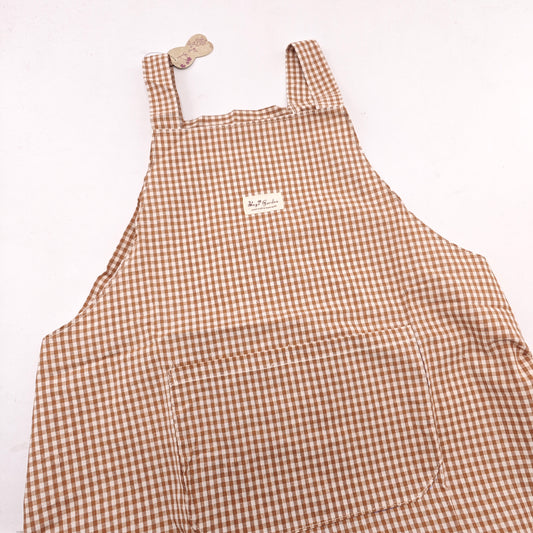 Delantal Impermeable Vichy | Delantal de Cocina con Bolsillo y Lazo en la Espalda
