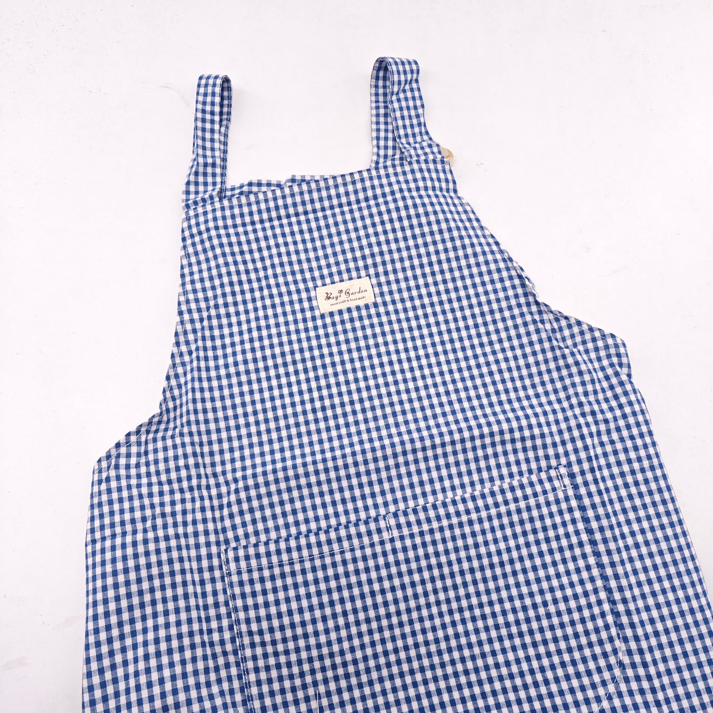 Delantal Impermeable Vichy | Delantal de Cocina con Bolsillo y Lazo en la Espalda