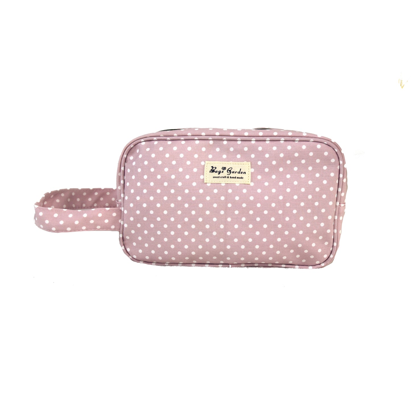 Polka dot cotton travel toiletry bag