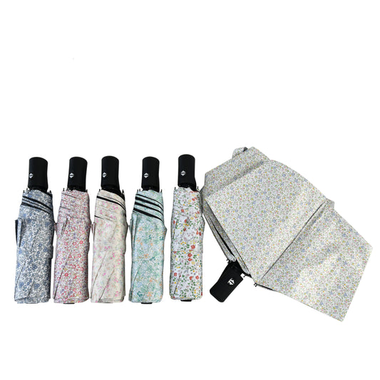 Paraguas Plegable Automático Floral | Paraguas Compacto de Viaje