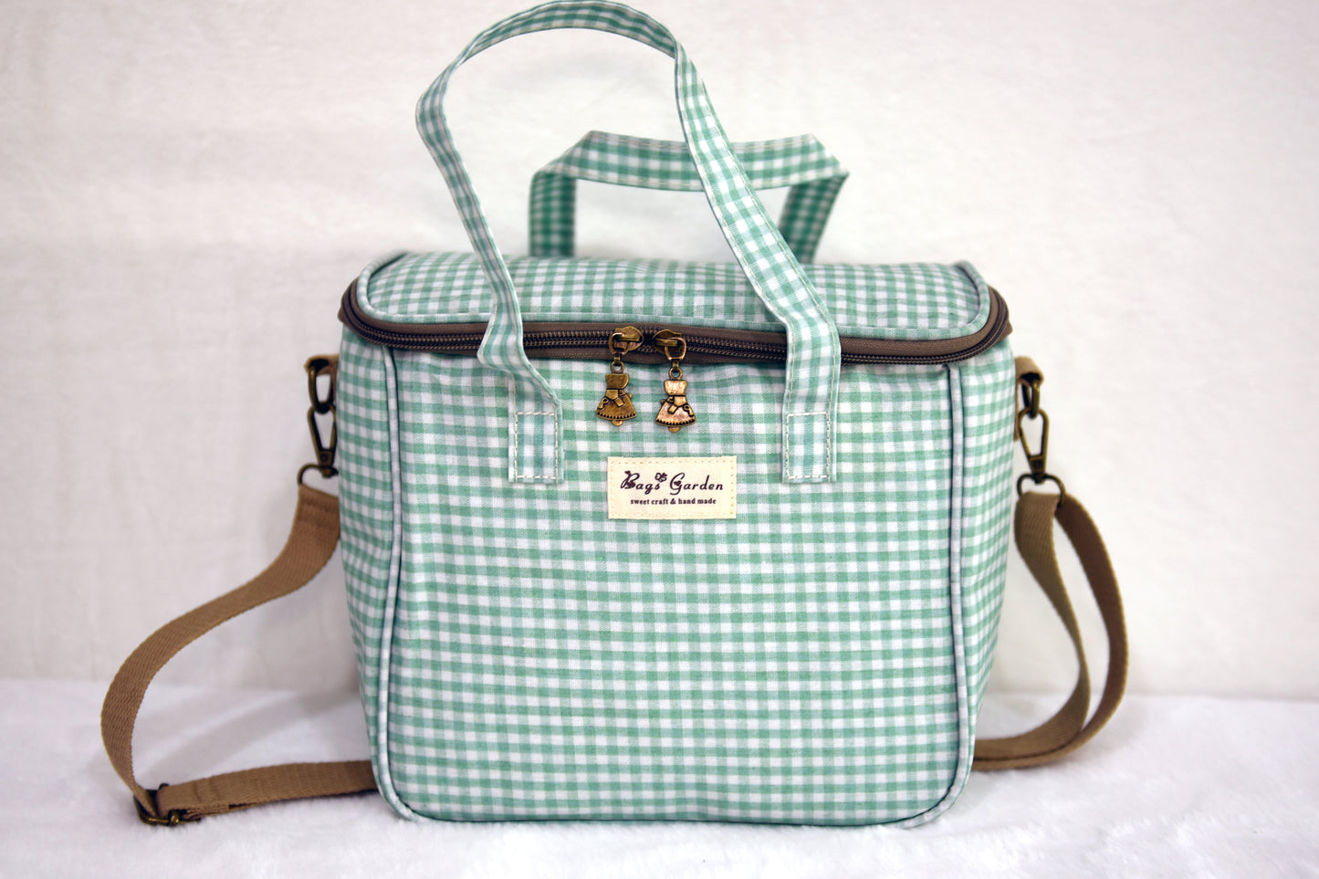 Bolsa Nevera Impermeable Vichy | Bolsa Térmica Almuerzo con Cremallera