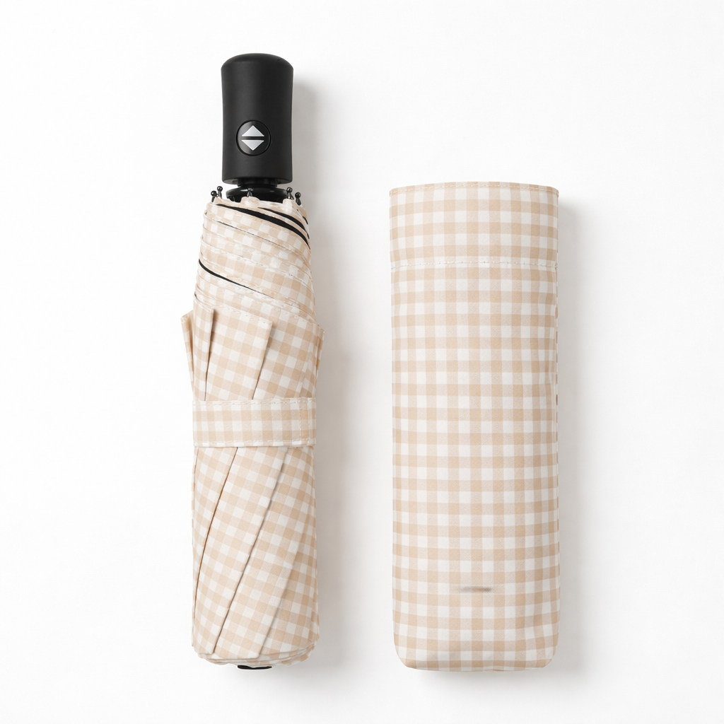 Paraguas Plegable Automático Impermeable Vichy | Paraguas Compacto de Viaje