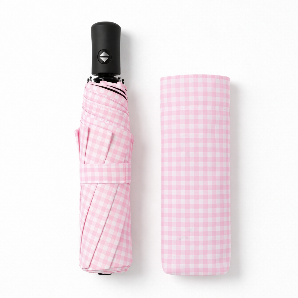 Paraguas Plegable Automático Impermeable Vichy | Paraguas Compacto de Viaje