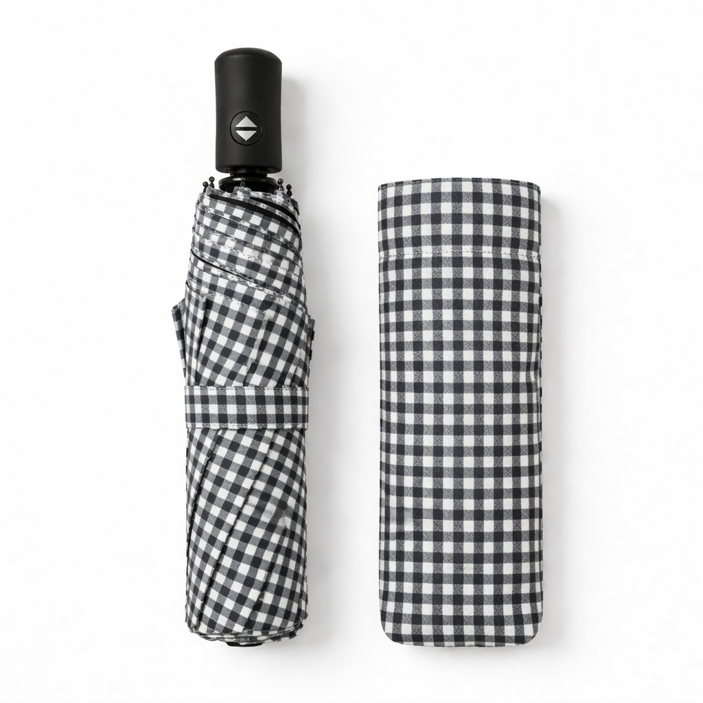 Paraguas Plegable Automático Impermeable Vichy | Paraguas Compacto de Viaje