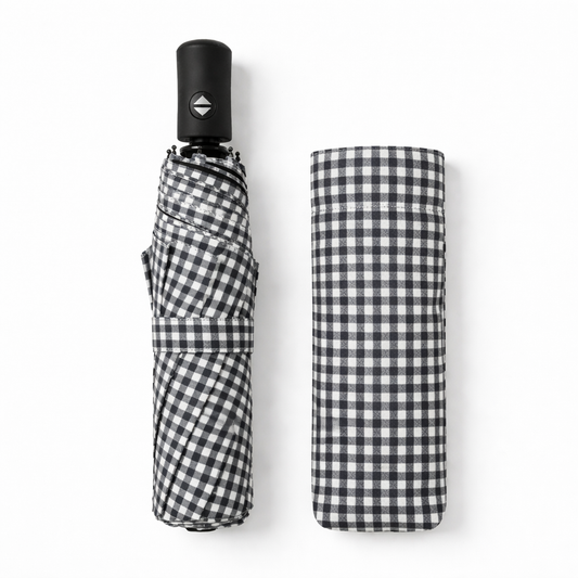 Paraguas Plegable Automático Impermeable Vichy | Paraguas Compacto de Viaje