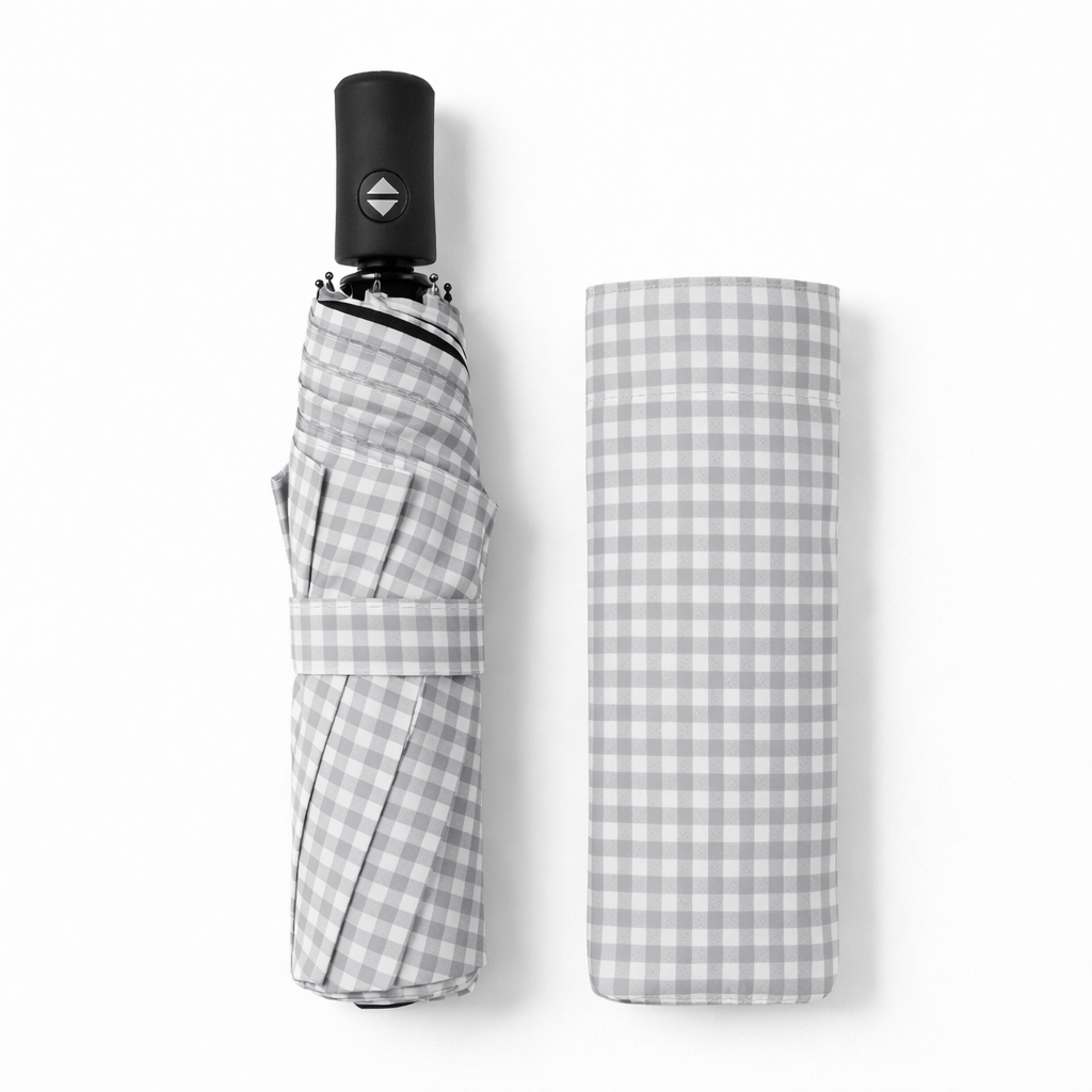 Paraguas Plegable Automático Impermeable Vichy | Paraguas Compacto de Viaje