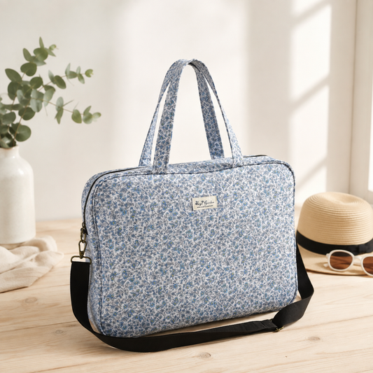 Bolso de Viaje Floral Grande Impermeable con Cremallera, Asas Largas y Correa de Hombro Ajustable