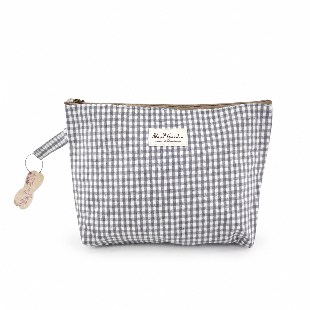 Neceser Grande Vichy Impermeable con Asa de Muñeca y Cremallera