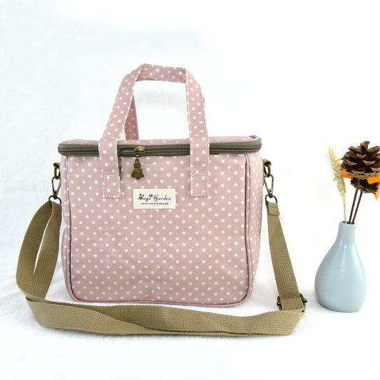 Bolso nevera de lunares con asas y bandolera