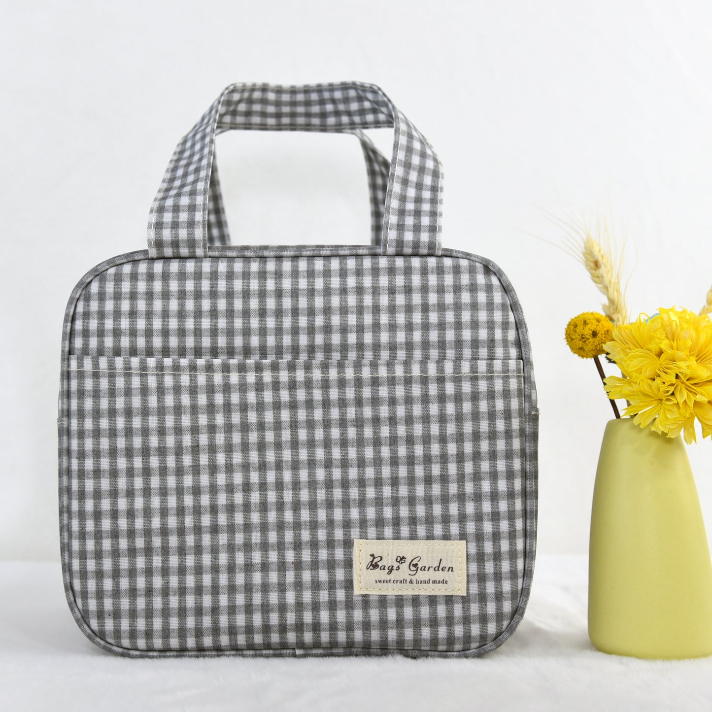 Bolsa Nevera Impermeable Vichy | Bolsa Térmica Almuerzo con Cremallera
